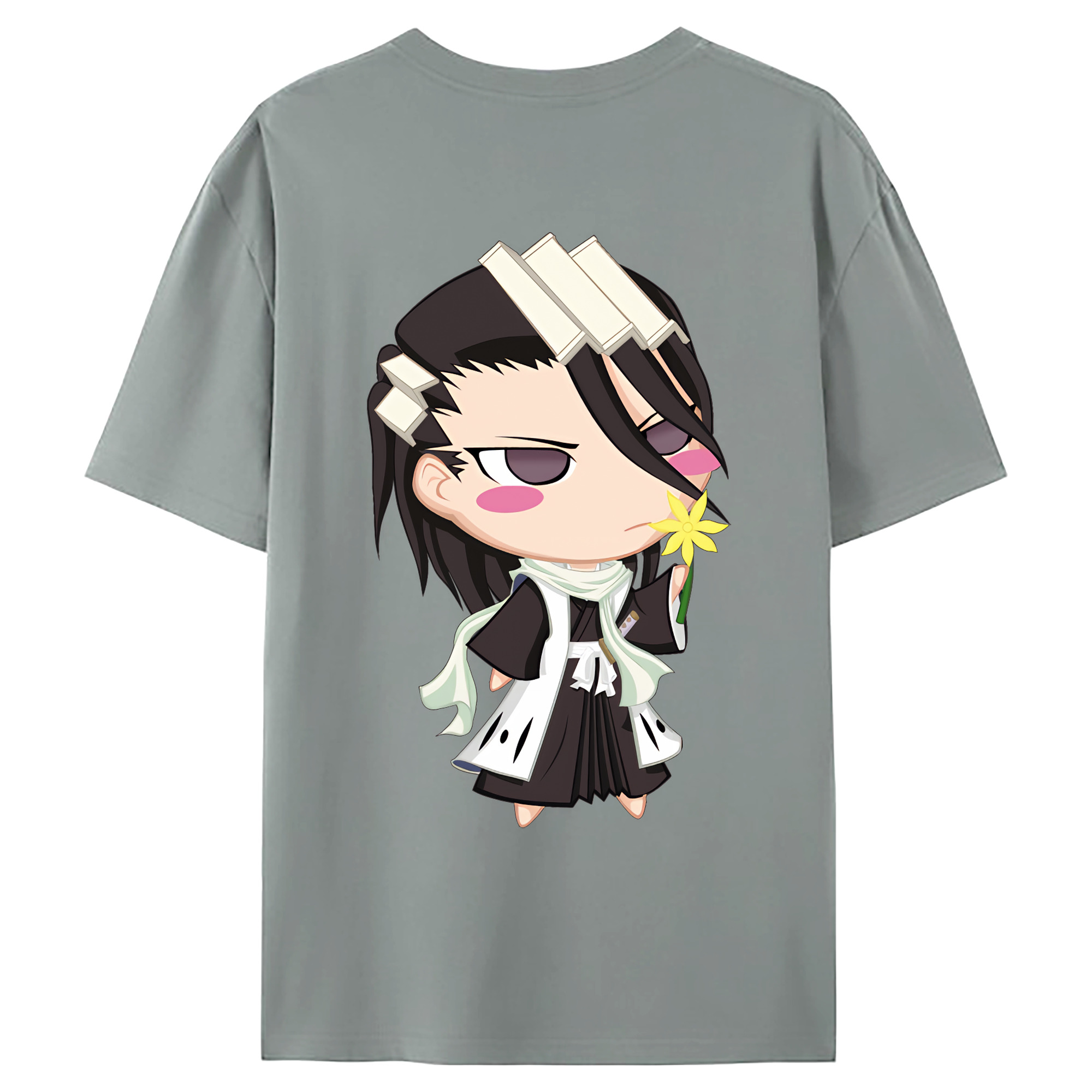 （画像用） ブリーチ くちき びゃくや BLEACH Kuchiki Byakuya 綿100％ メンズ半袖Tシャツ（バックプリント） 通気性